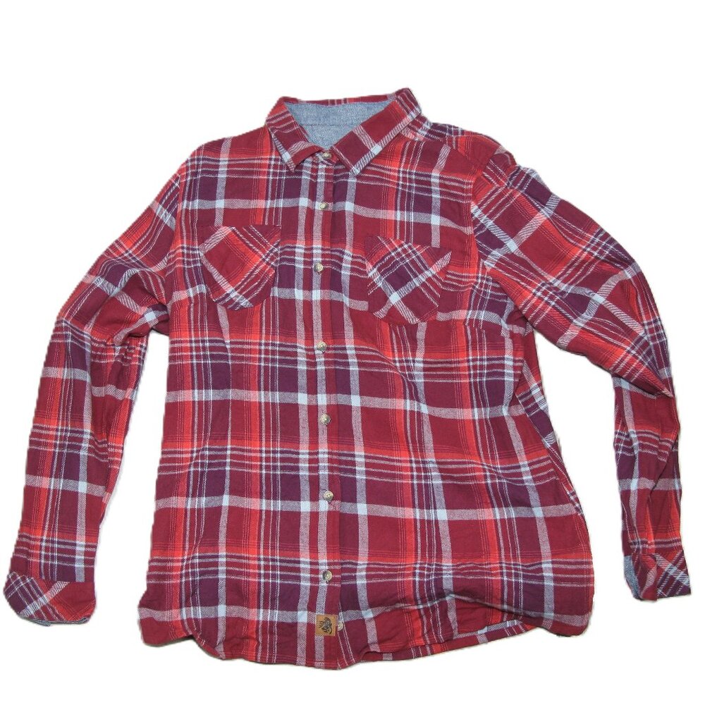 Legendary Whitetails Dark Red Flannel Button Front Flannel Shirt Size XL
